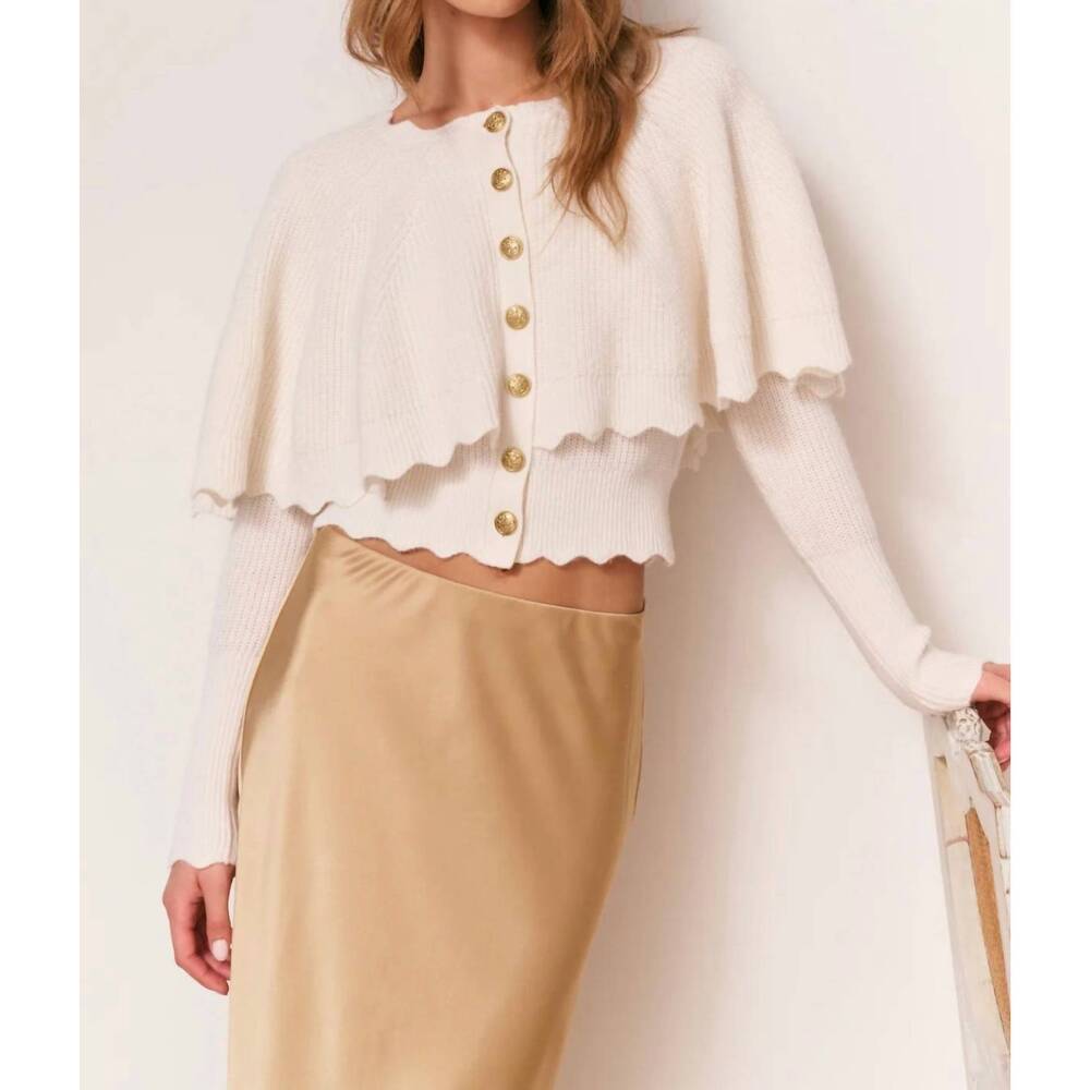 NEW LOVESHACKFANCY daelyn cardigan top in champagne